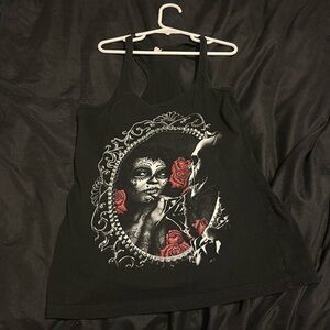 Black skull tank top